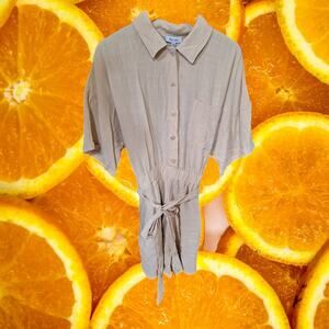 NWT Petal Dew Button‎ Up 1 Piece Skort Jumpsuit Linen Blend Size XL